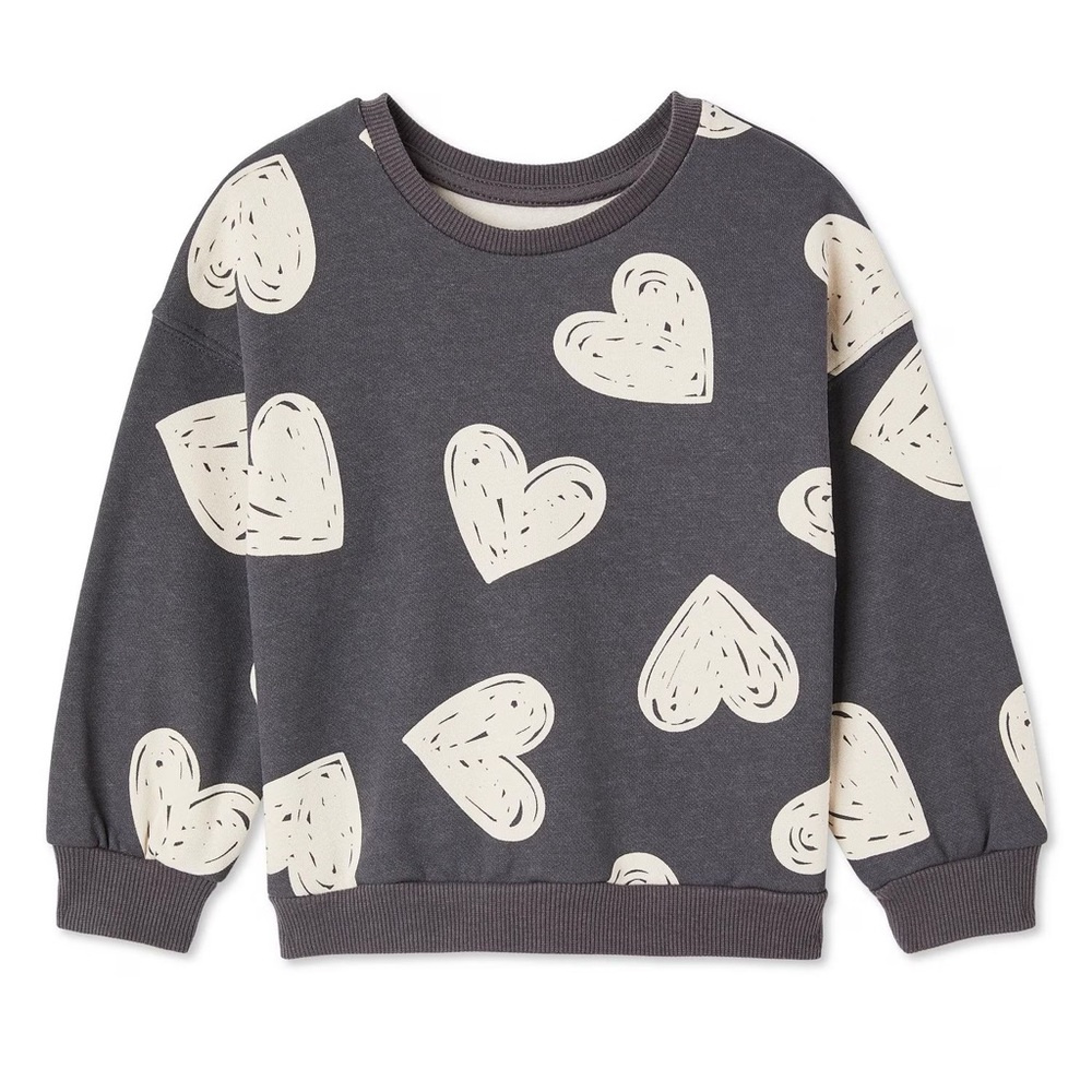 George Charcoal Heart Pattern Sweatshirt
